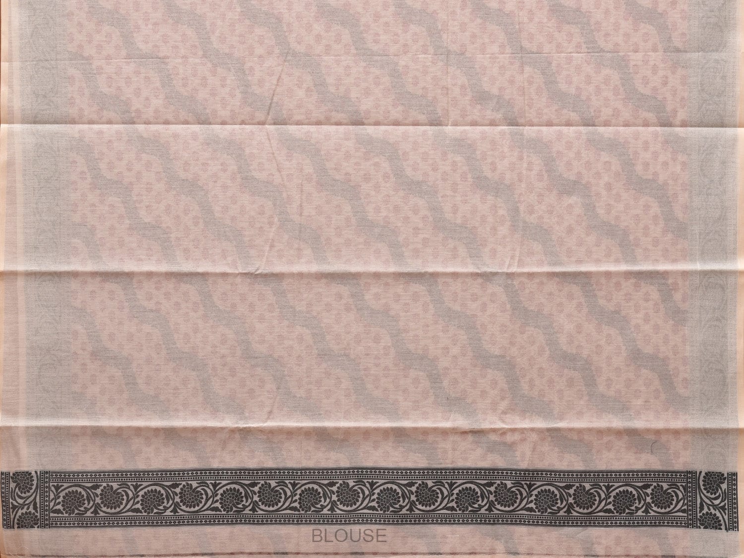 Cream Cut Work Sico Cotton Saree with All Over Diagonal and Border Design - Global Threads - Distacart