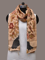 Thumbnail for Cream Kalamkari Hand Painted Sico Stole with Tree of Life Design - Global Threads - Distacart