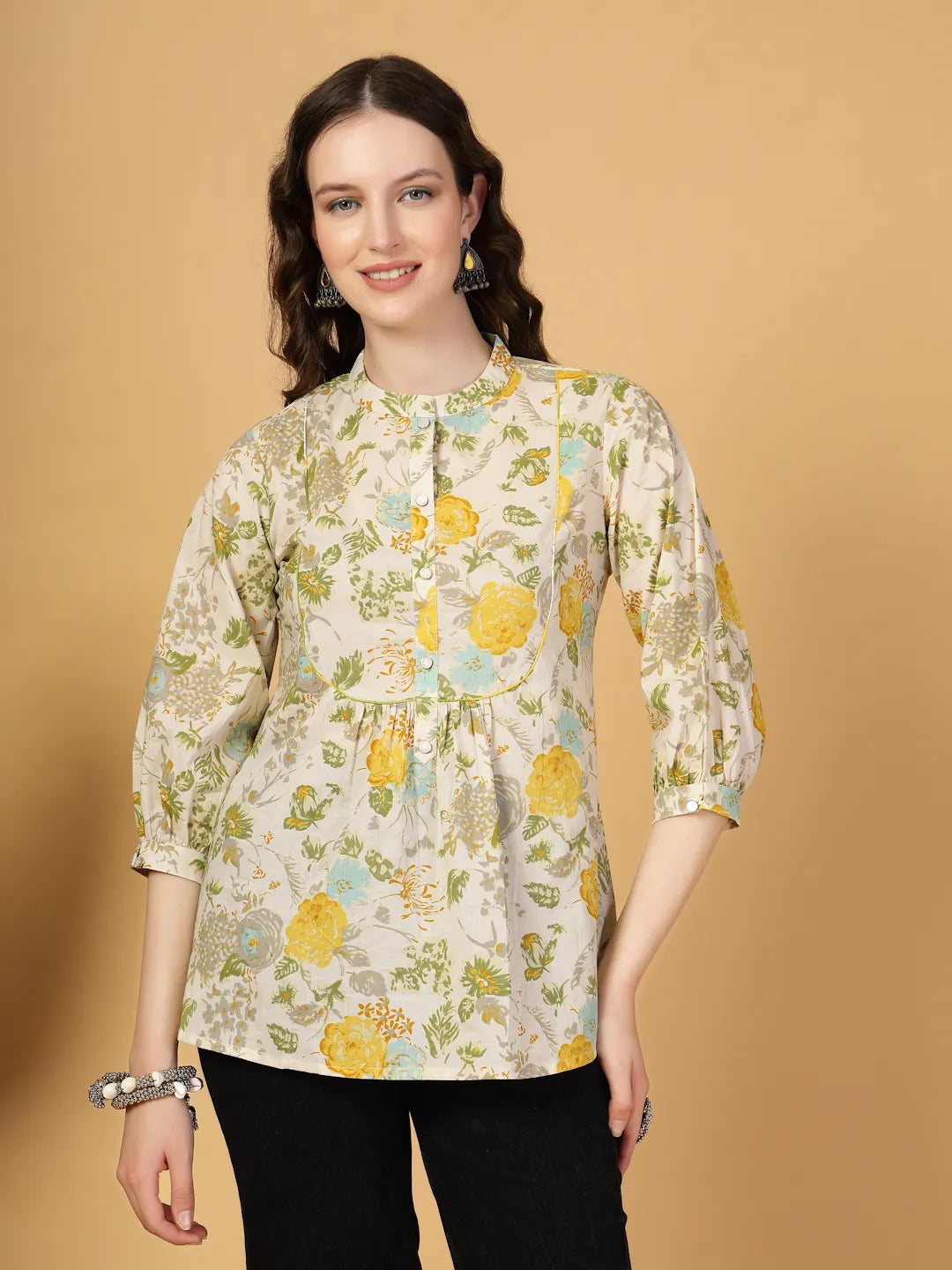 Yufta Cream Pure Cotton Top - Distacart