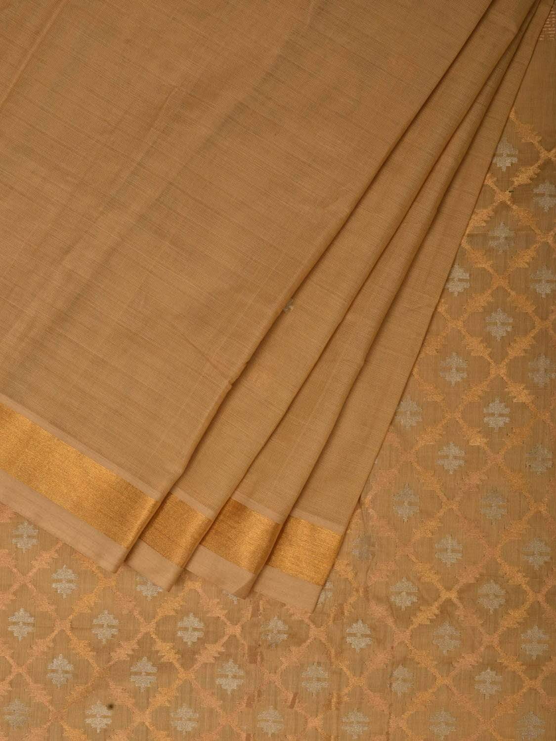 Cream Uppada Cotton Handloom Saree with Jamdani Pallu Design - Global Threads - Distacart