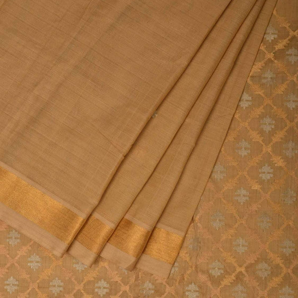 Cream Uppada Cotton Handloom Saree with Jamdani Pallu Design - Global Threads - Distacart