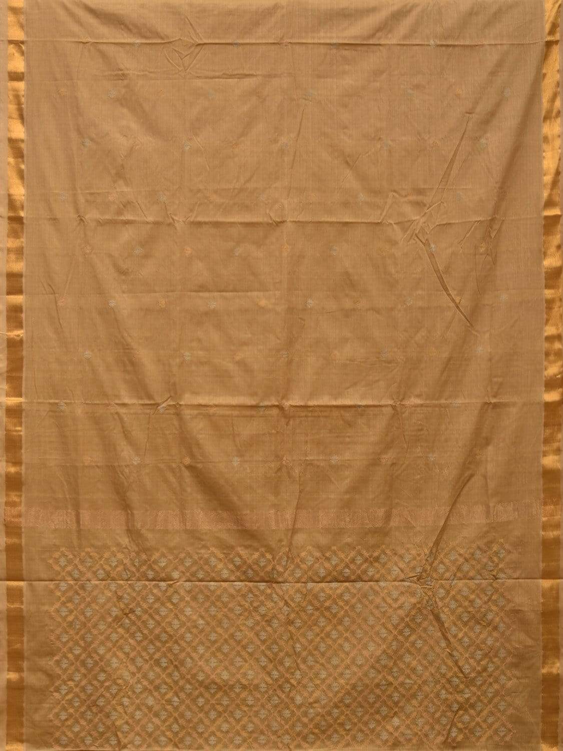 Cream Uppada Cotton Handloom Saree with Jamdani Pallu Design - Global Threads - Distacart