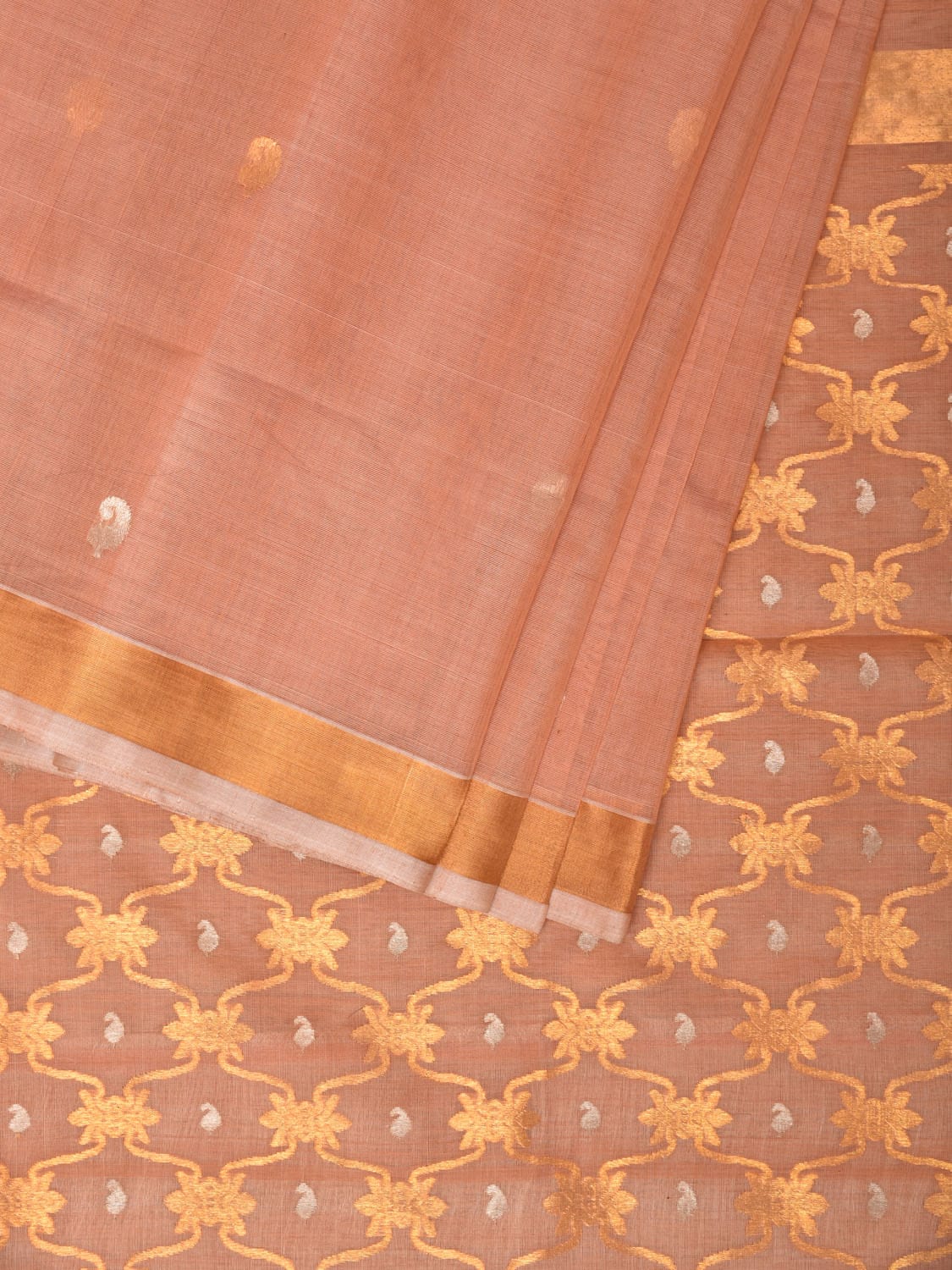 Cream Uppada Cotton Silk Handloom Saree with Jamdani Grill Design - Global Threads - Distacart