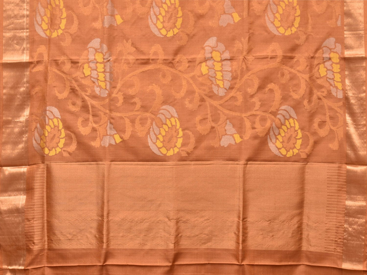 Cream Uppada Silk Handloom Saree with All Over Design - Global Threads - Distacart