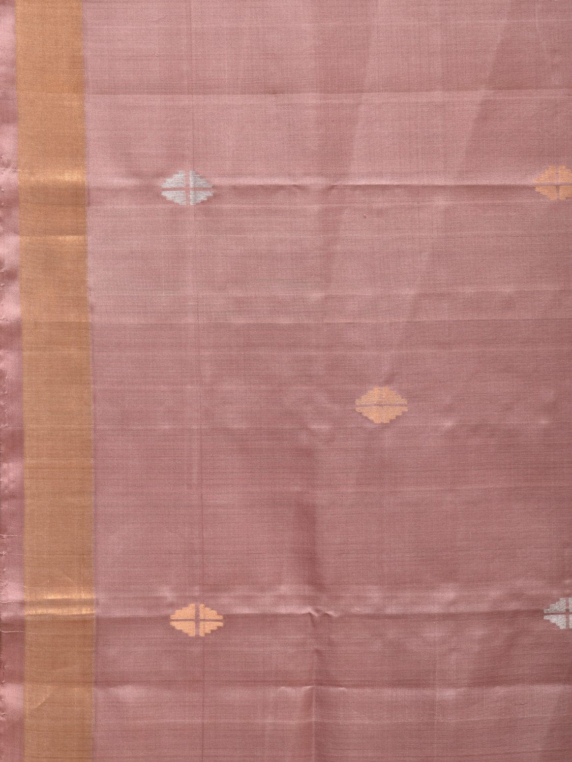 Cream Uppada Silk Handloom Saree with Mango Pallu Design - Global Threads - Distacart