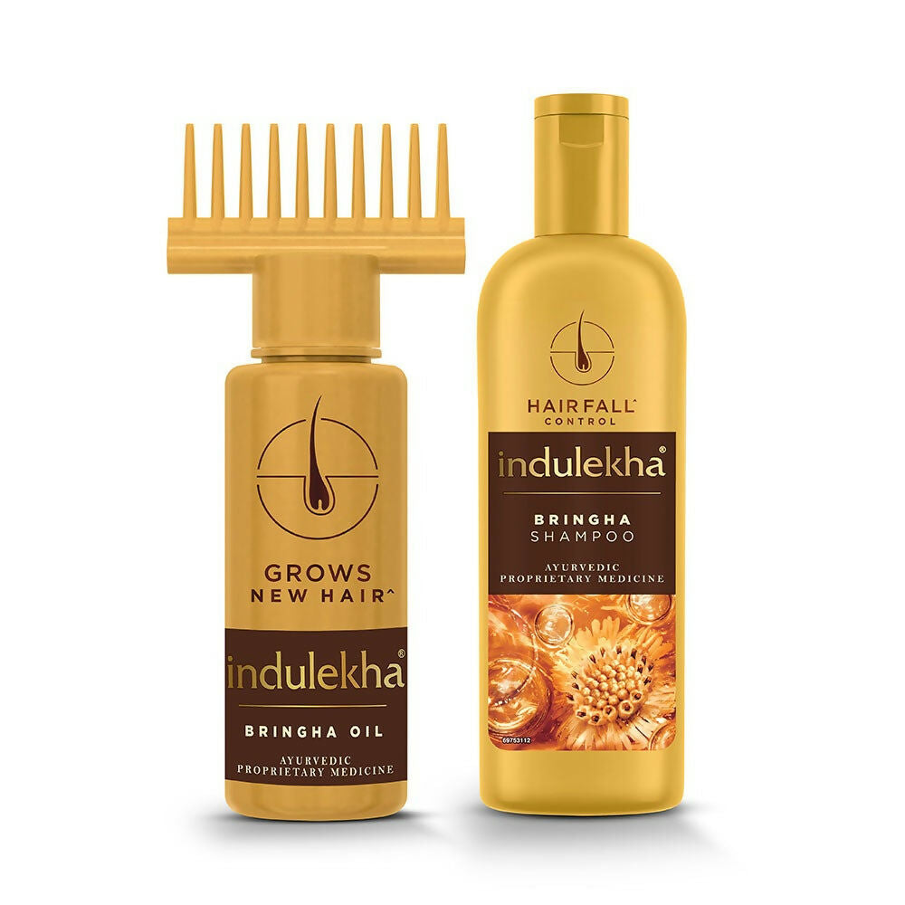 Indulekha Bringha Hair Oil and Hair Fall Shampoo Combo - Distacart