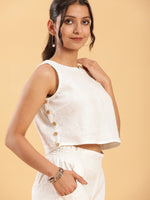 Thumbnail for BohoJazz Crop Top with Wooden Buttons and Comfort Shorts Co-ords