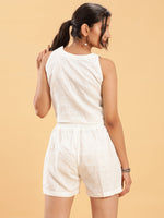 Thumbnail for BohoJazz Crop Top with Wooden Buttons and Comfort Shorts Co-ords