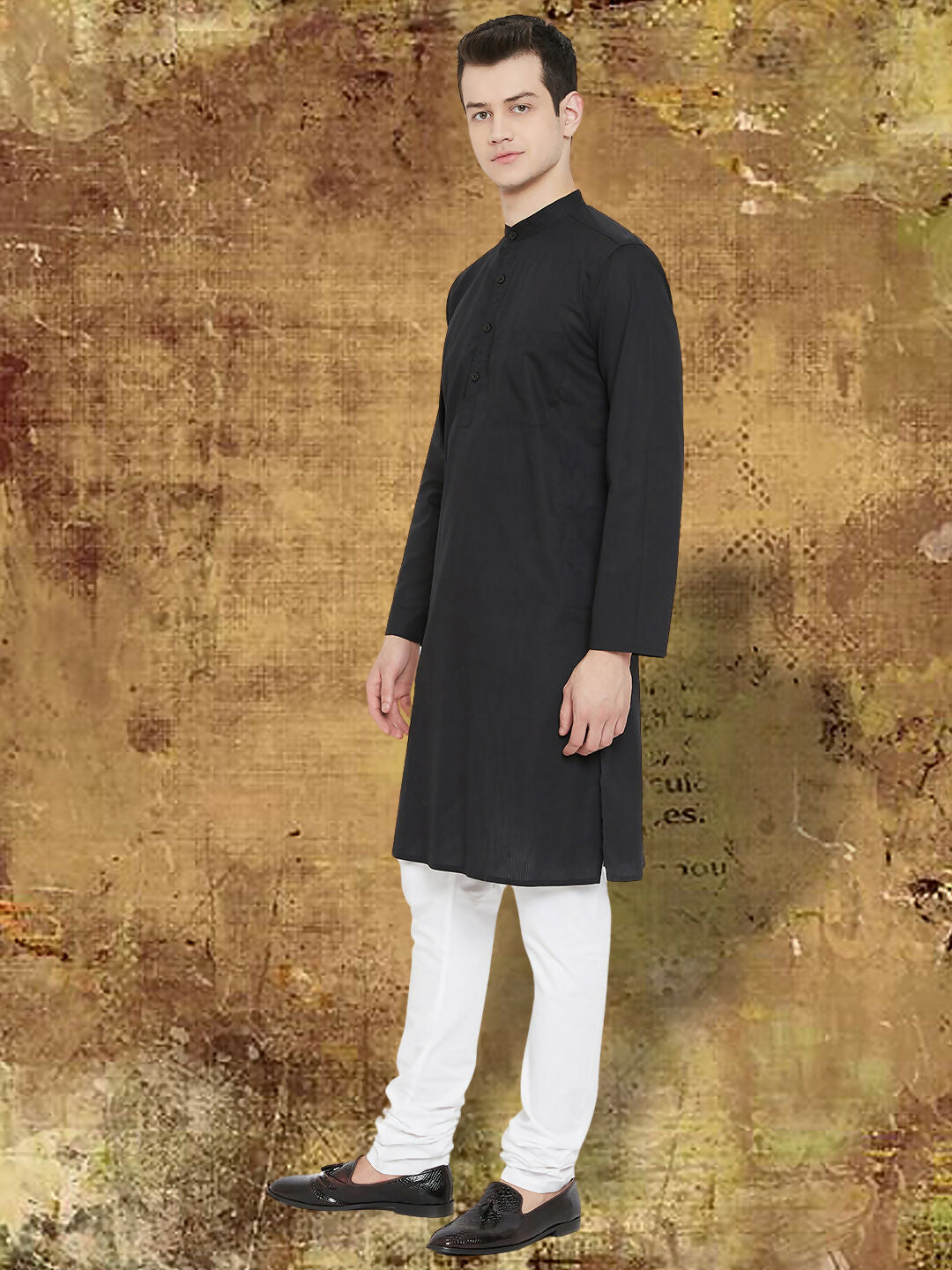 Even Apparels Men's Pure Cotton Black Kurta - Distacart