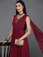 Thumbnail for Ahalyaa Women's Traditional wear Ethnic Dress - Maroon - Distacart