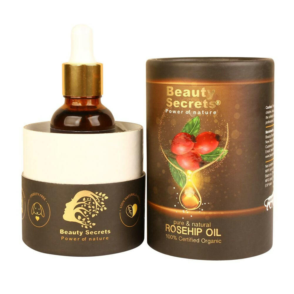 Beauty Secrets Certified Organic Rosehip Oil for Face and Body - Distacart