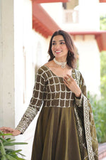 Thumbnail for Joban Fashion Mehndi Kurta Set Silk Sequins , Zari, Coding & Thread Embroidered work - Distacart