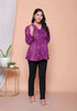 Miravan Womens Purple Bandhani Printed Butterfly Style Top - Distacart