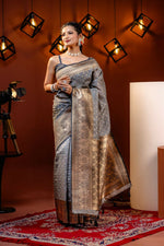 Thumbnail for Preksha Creation Banarasi Soft Silk Women Sky Blue Saree - Distacart