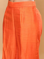 Thumbnail for BohoJazz Nazm Embroidered Cuff-Sleeves Kurta Set with Dupatta - Rust Orange