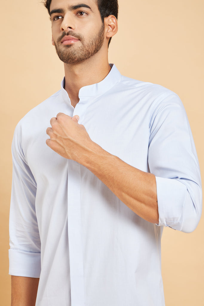 Skii Chinese Collar Shirt by Hilo Design - Distacart