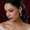 3 Tier Round Diamond and Kundan Earrings (Gold) - Ruby Raang - Distacart