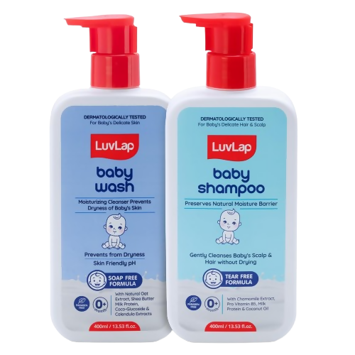LuvLap Baby Shampoo + Baby Wash Combo Set - Distacart