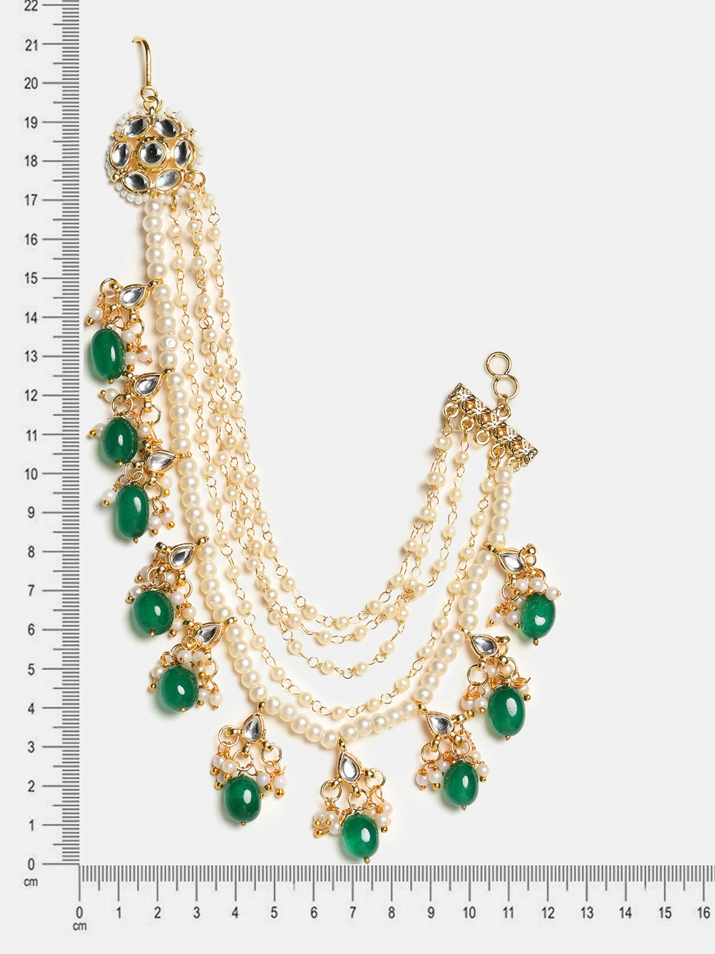 Ruby Raang Green Emerald Gold Plated Kaan Chain - Distacart