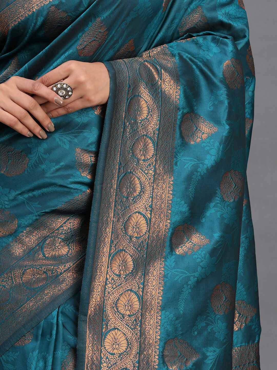 Astita Silk Teal Blue Saree
