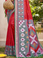 Thumbnail for Astita Pochampalli Silk Yellow Saree