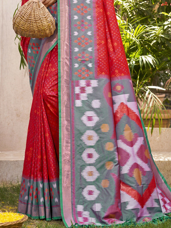 Astita Pochampalli Silk Yellow Saree