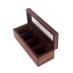 Thumbnail for Creation India Craft Wooden Spice Box with 4 Large Partitions & Spoon, Spice Container - Dista