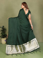 Thumbnail for Anaita D Green Zari Weaving Work Satin Silk Saree With Blouse - Distacart
