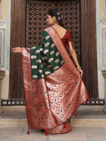 Thumbnail for Anaita D Green Silk Woven Saree With Blouse - Distacart