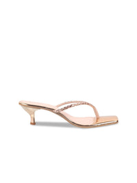 Thumbnail for Metro Embellished Open Toe Kitten Heels