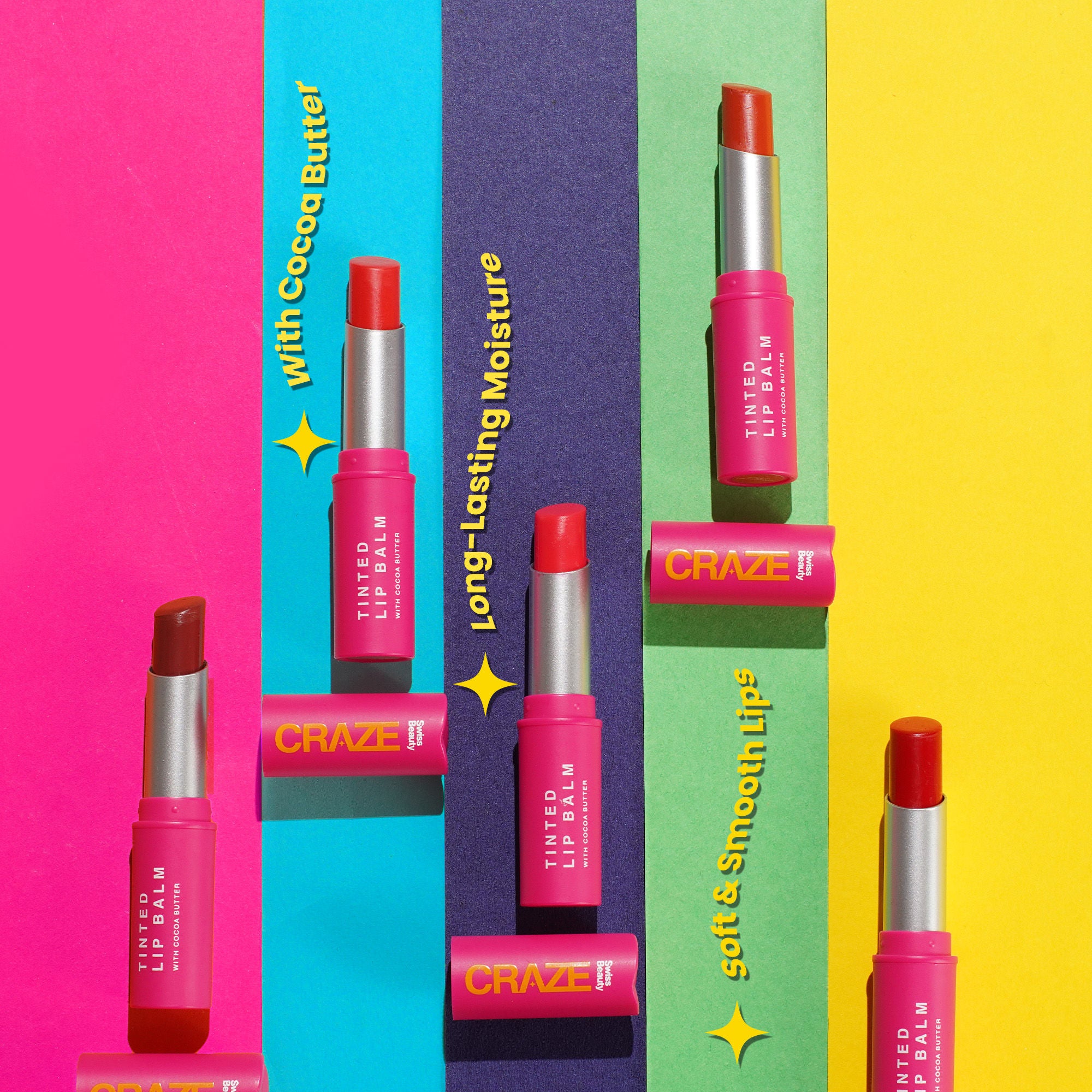 Swiss Beauty CRAZE Tinted Weightless Sheer Coverage Lip Balm With Cocoa Butter - 03 Cherry Crush - Distacart
