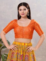 Thumbnail for Joban Fashion Women Silk Orange Stitched Blouse - Distacart