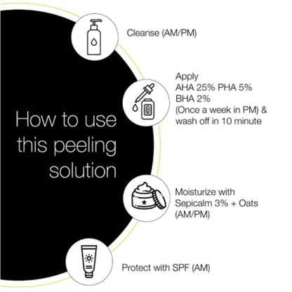 Dravida Organics AHA 25% + BHA 2% + PHA 5% Peeling Solution for Face - Dista