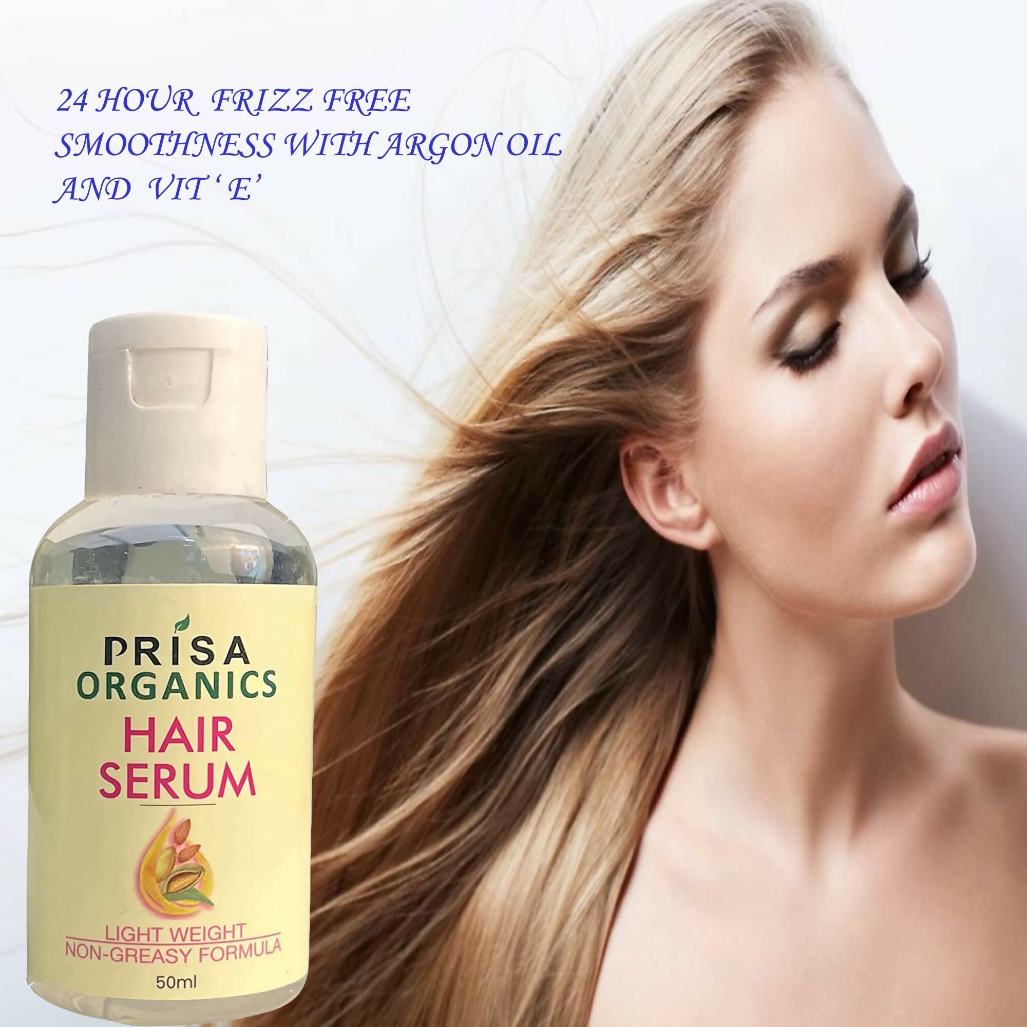 Prisa Organics Hair Serum With Argan Oil & Vitamin E - Promotes Hair Growth, Prevents Hair Loss and Thinning - Distacart