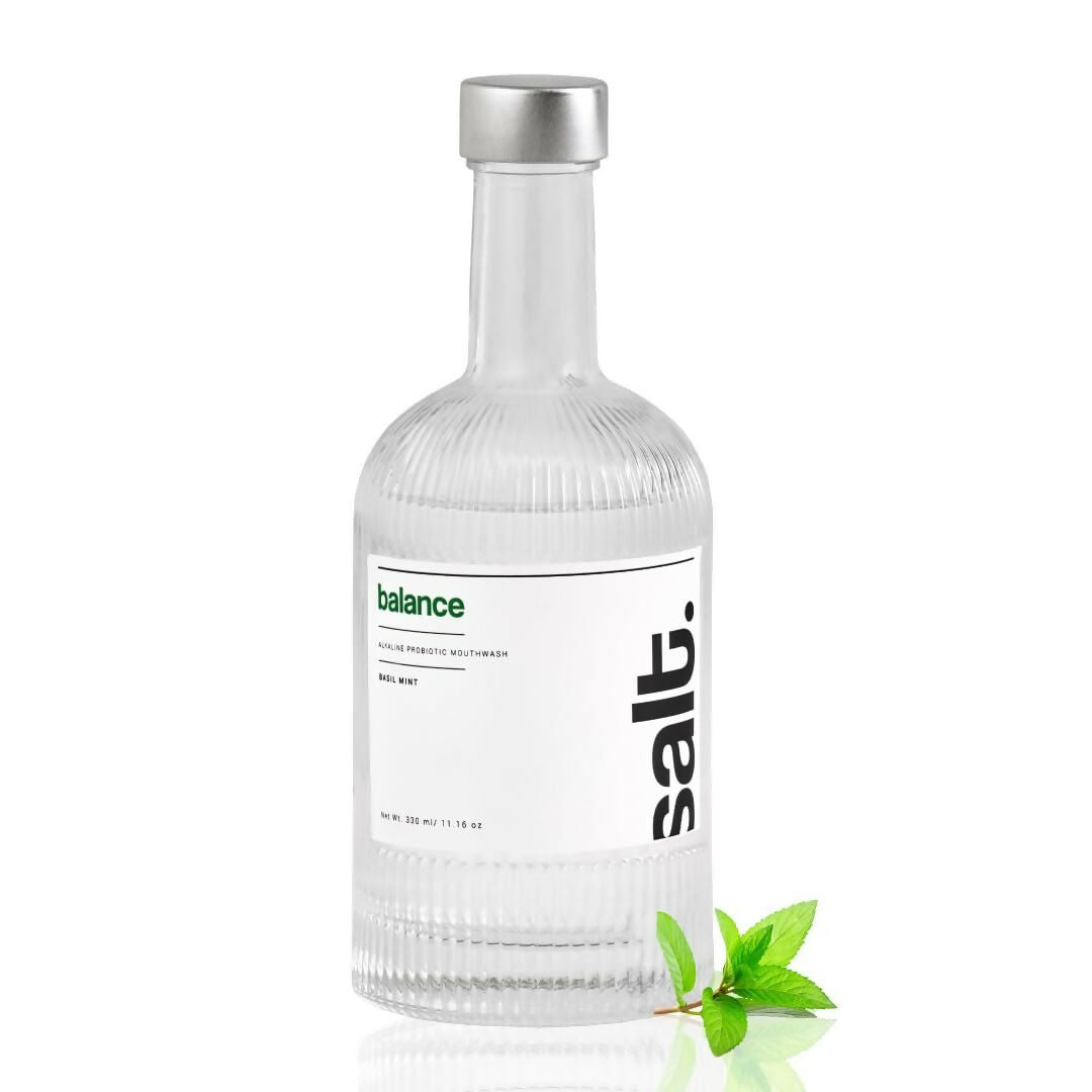 Salt. Oral Care Balance Mouthwash Natural Alkaline Probiotic Mouthwash with Basil Mint - Distacart
