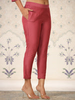 Thumbnail for Ode by House of Pataudi Ethnic Motifs Yoke Design Thread Work Kurta With Trouser - Distacart