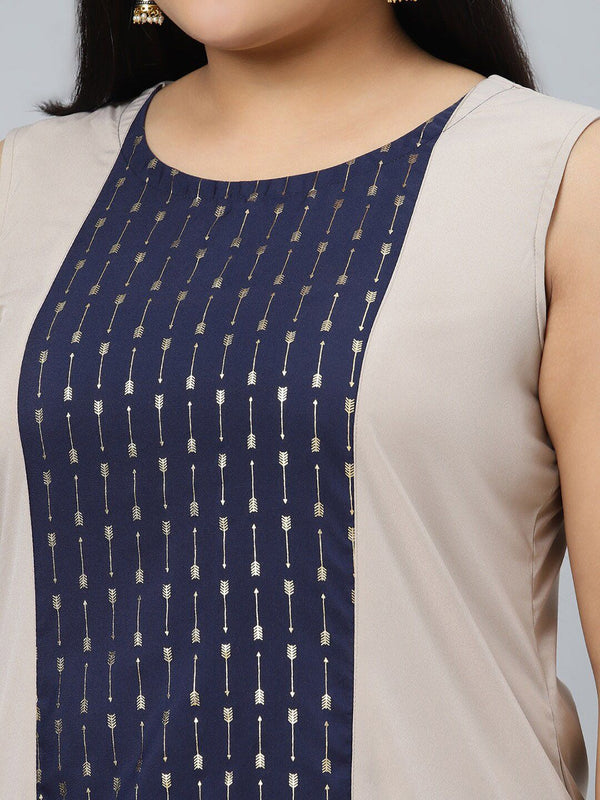 Sztori Plus Size Ethnic Motifs Printed Kurta With Palazzos