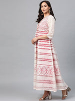 Thumbnail for AURELIA Women Layered Printed Maxi Cotton Dress - Distacart