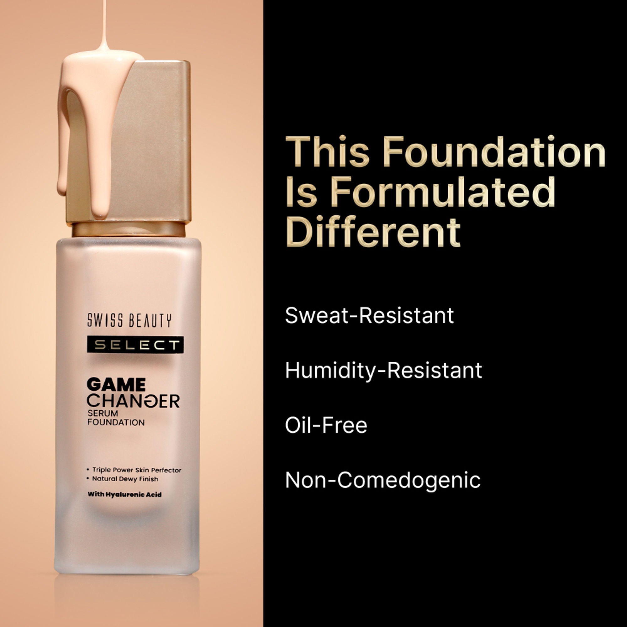 Swiss Beauty Select Game Changer Serum Foundation With Natural and Dewy Finish - 6. Sunlit Beige - Distacart