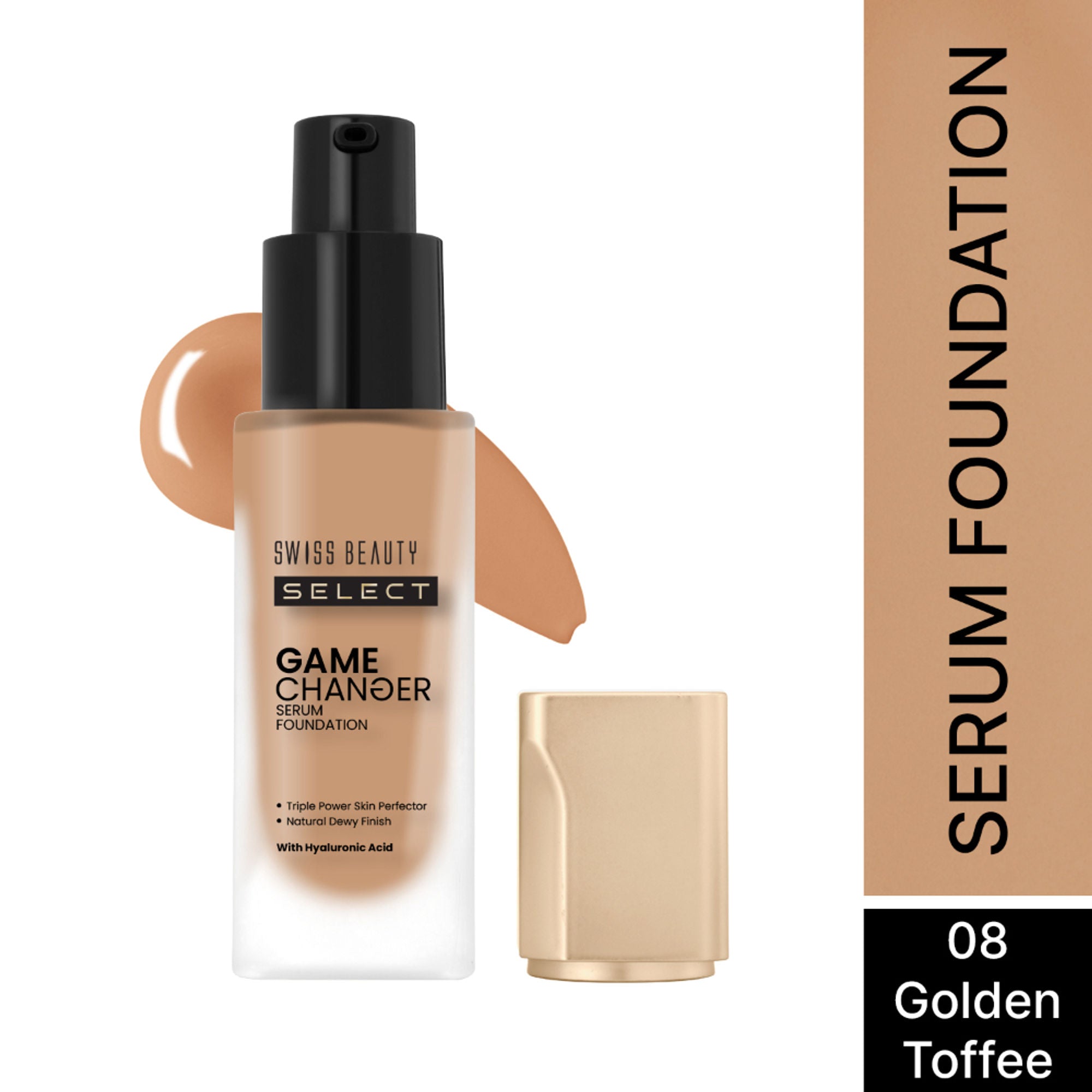 Swiss Beauty Select Game Changer Serum Foundation With Natural and Dewy Finish - 8. Golden Toffee