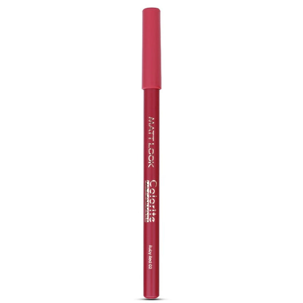 Matt Look Colorite Lip Contour Professional Matte Lip Color Pencil - Ruby Red 02