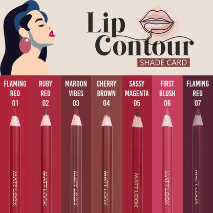 Matt Look Colorite Lip Contour Professional Matte Lip Color Pencil - Ruby Red 02 - Distacart