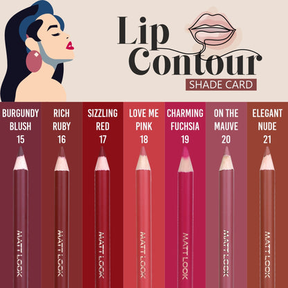 Matt Look Colorite Lip Contour Professional Matte Lip Color Pencil - Ruby Red 02 - Distacart