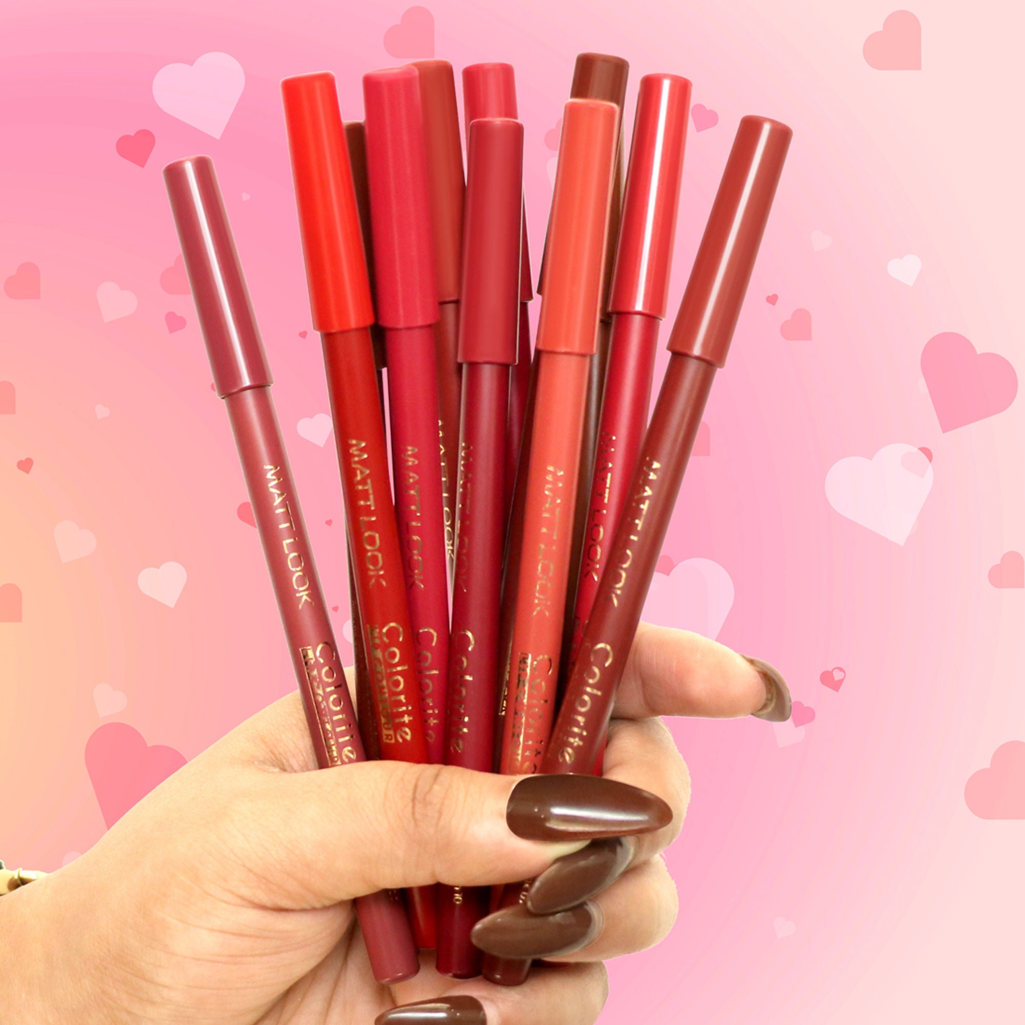 Matt Look Colorite Lip Contour Professional Matte Lip Color Pencil - Ruby Red 02