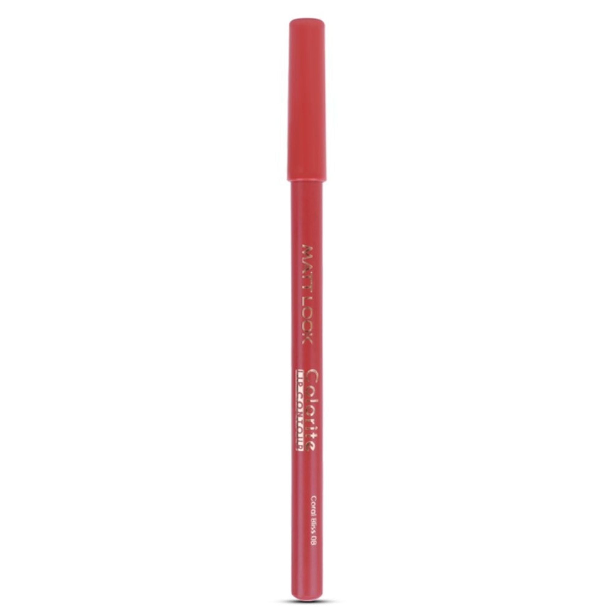 Matt Look Colorite Lip Contour Professional Matte Lip Color Pencil - Coral Bliss 08
