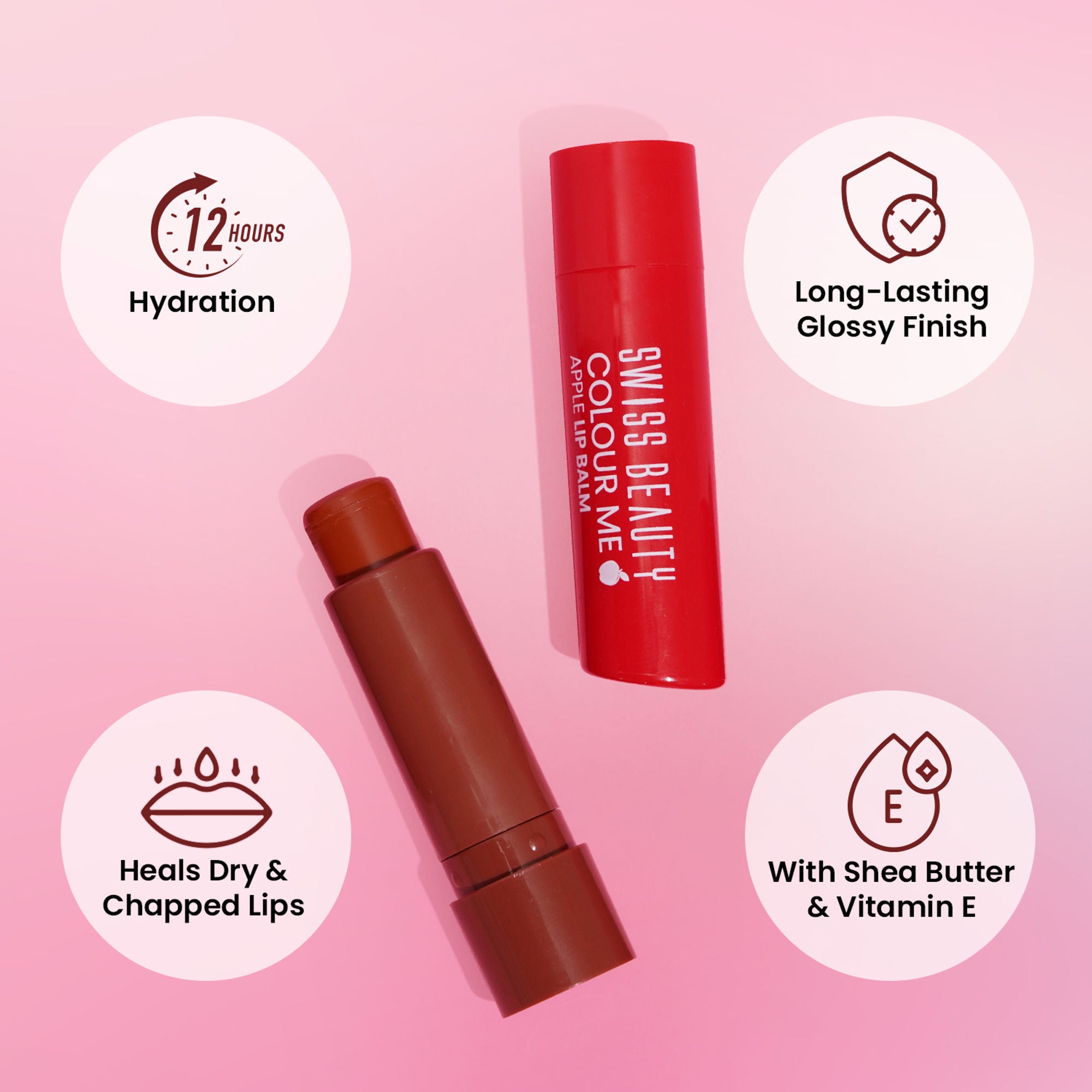 Swiss Beauty Colour Me Tinted Lip Balm For Dry With SPF 15 , Shea Butter and Vitamin E - Coconut Blast - Distacart