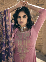Thumbnail for Aastha Fashion Women's Pink Velvet Embroidered Kurta with Trouser & Dupatta - Distacart
