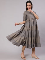 Thumbnail for Aks Ethnic Motifs Printed Tiered Anarkali Kurta - Distacart