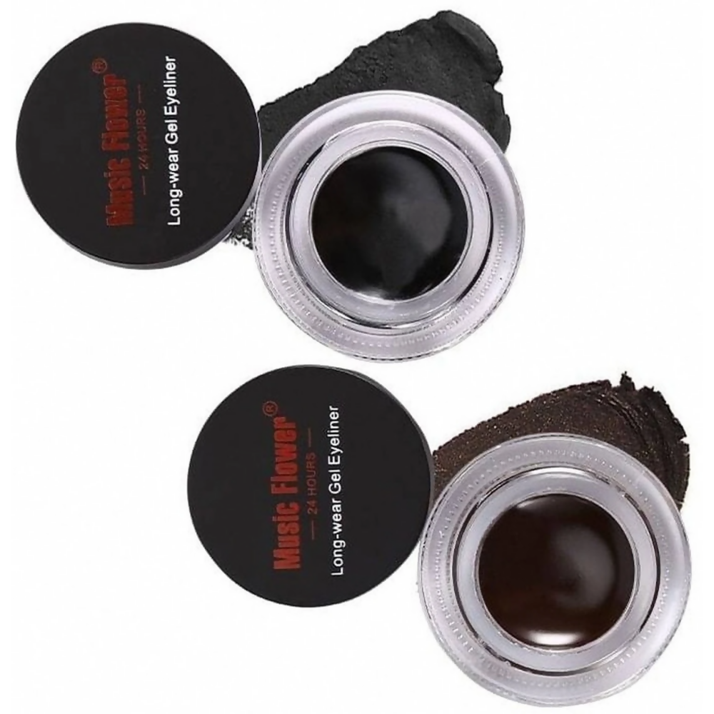 Music Flower Black Brown Smudge Proof Gel Eyeliner - Dista
