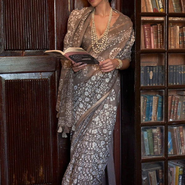Anouk Dabu Zari Bagru Saree - Distacart